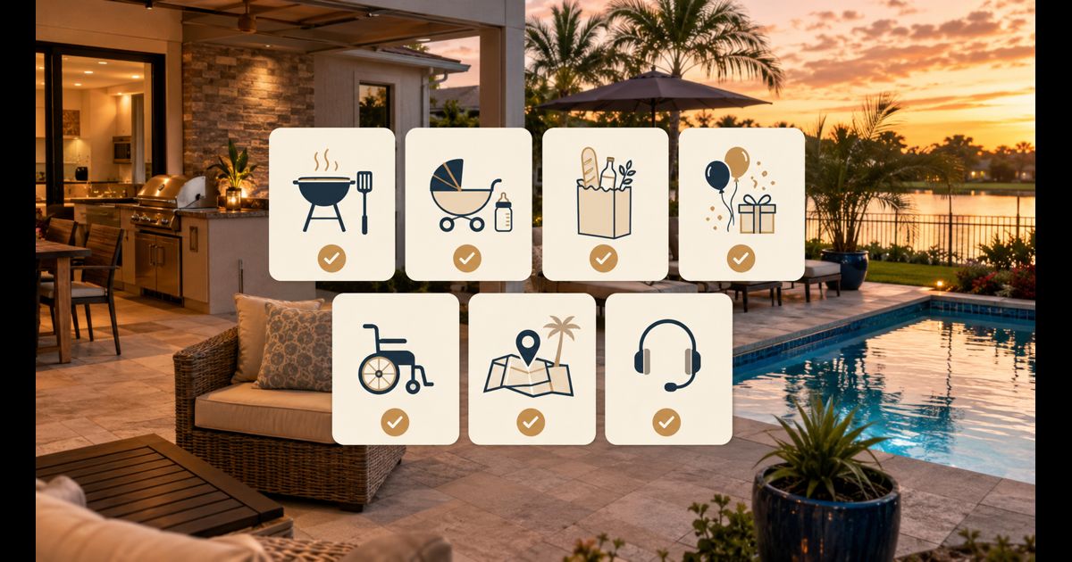 Tropical poolside retreat with resort amenities and guest concierge support